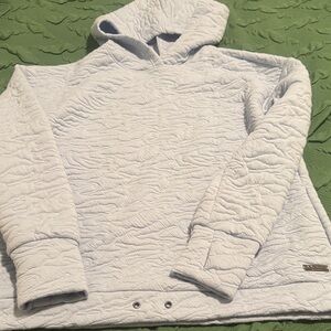 Nine West Soft Blue Textured Hoodie Sweater